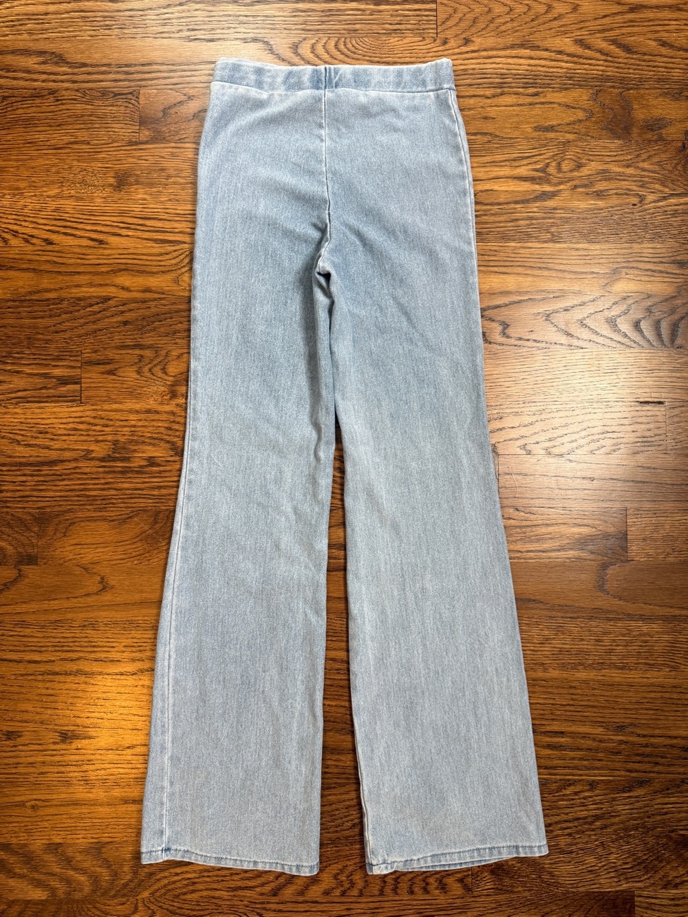 H&M Girls Light Blue Wash Wide Leg Knit Stretch Denim Jeggings Size 10 - Picture 9 of 11